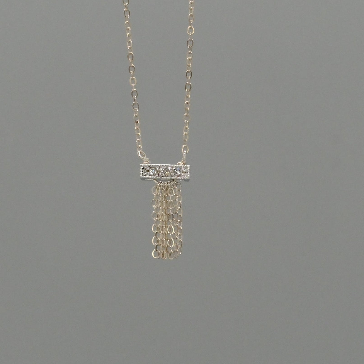 tiny tassel drop necklace