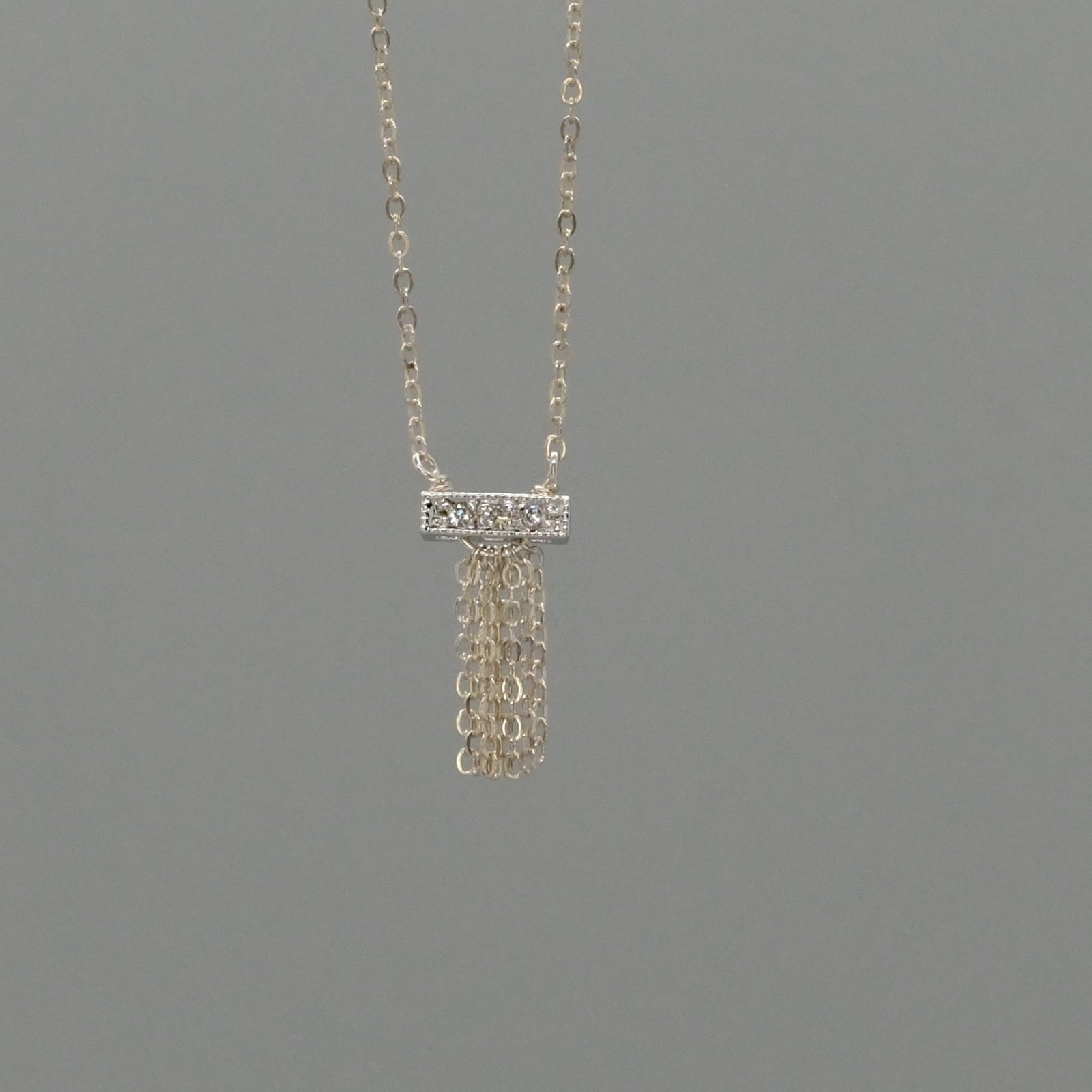 tiny tassel drop necklace