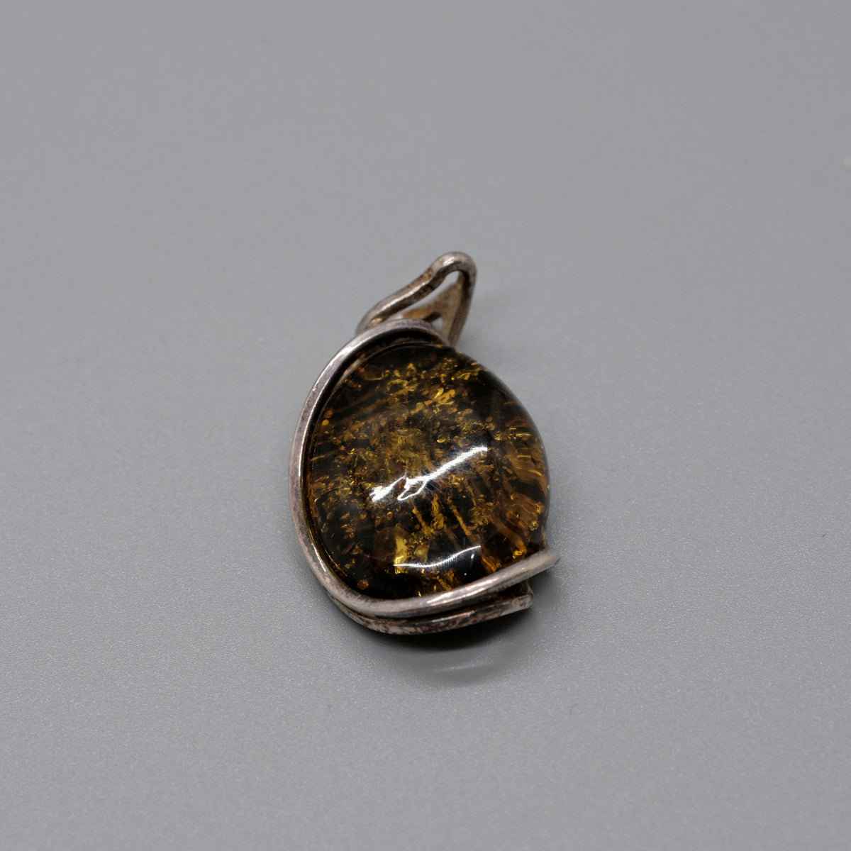 Midnight Amber Wrap Pendant