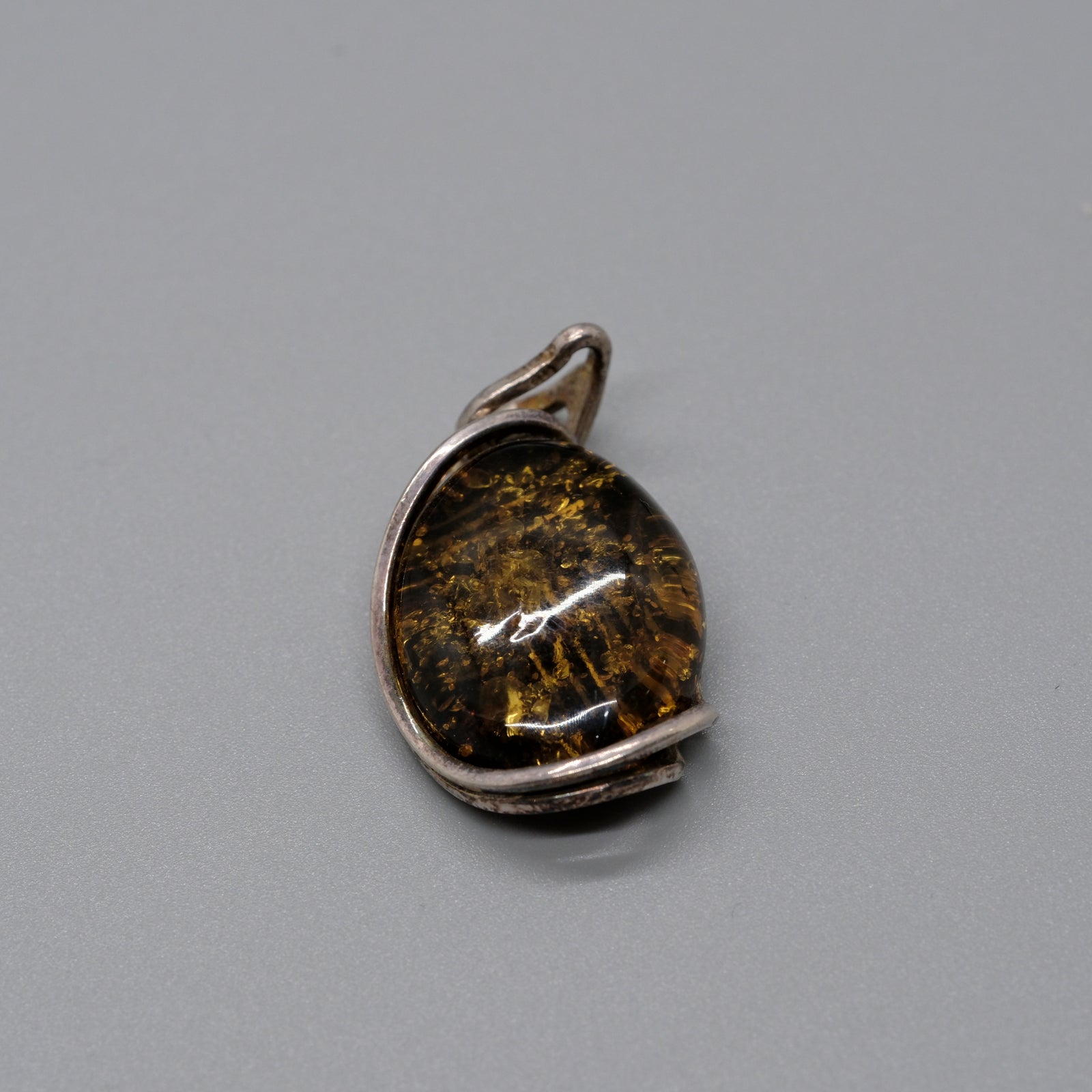 Midnight Amber Wrap Pendant