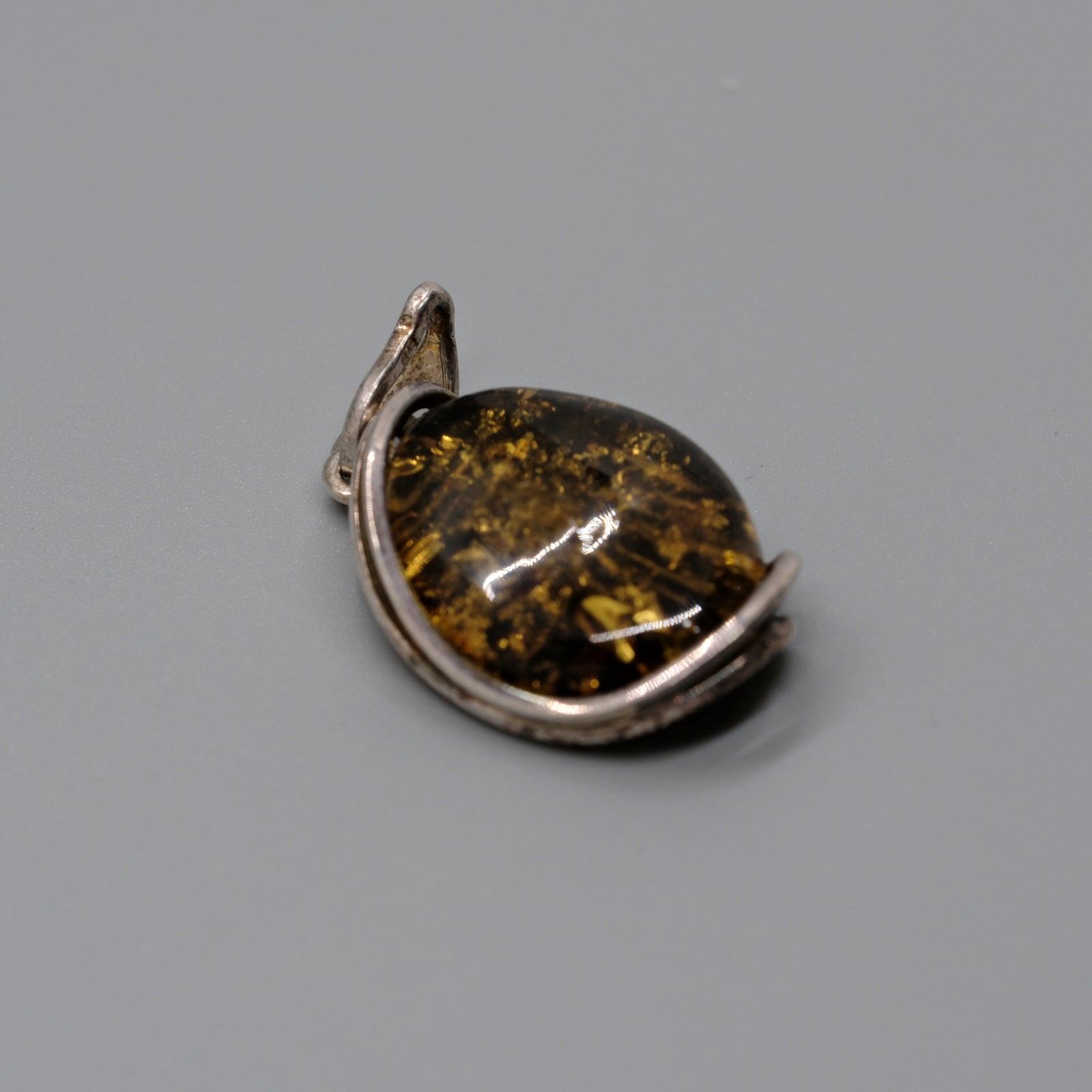 Midnight Amber Wrap Pendant