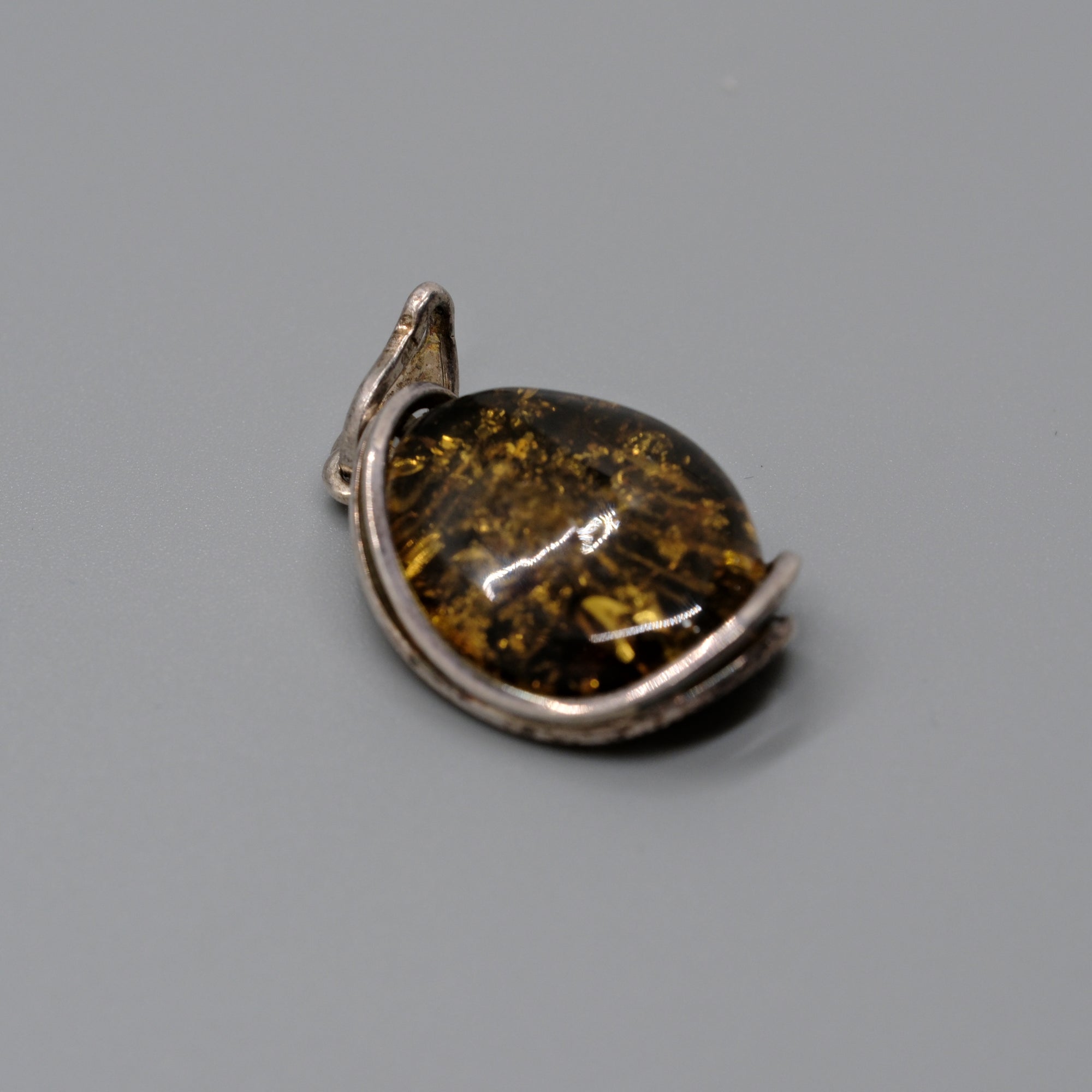 Midnight Amber Wrap Pendant