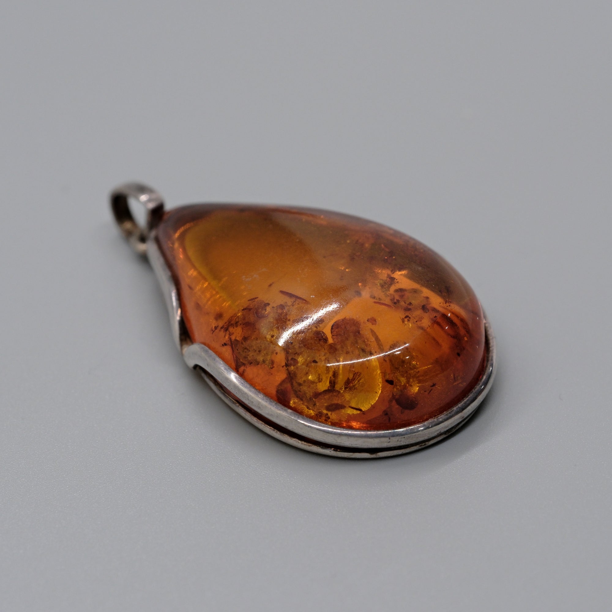 Golden Honey Amber Teardrop Pendant