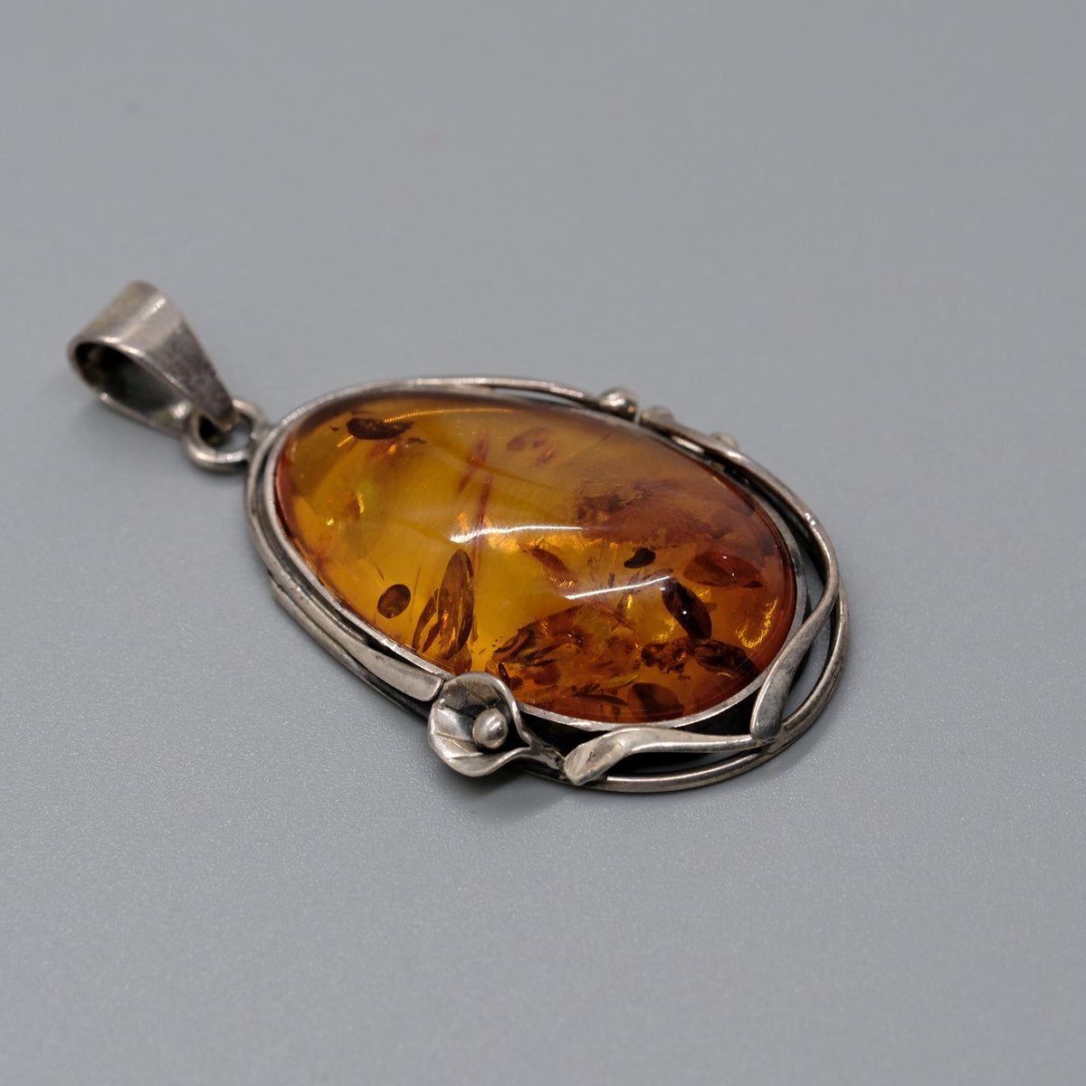 organic cognac amber pendant