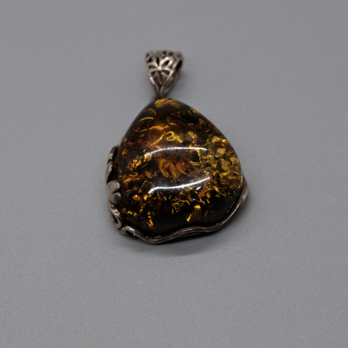 Vintage Baltic Amber Teardrop Pendant