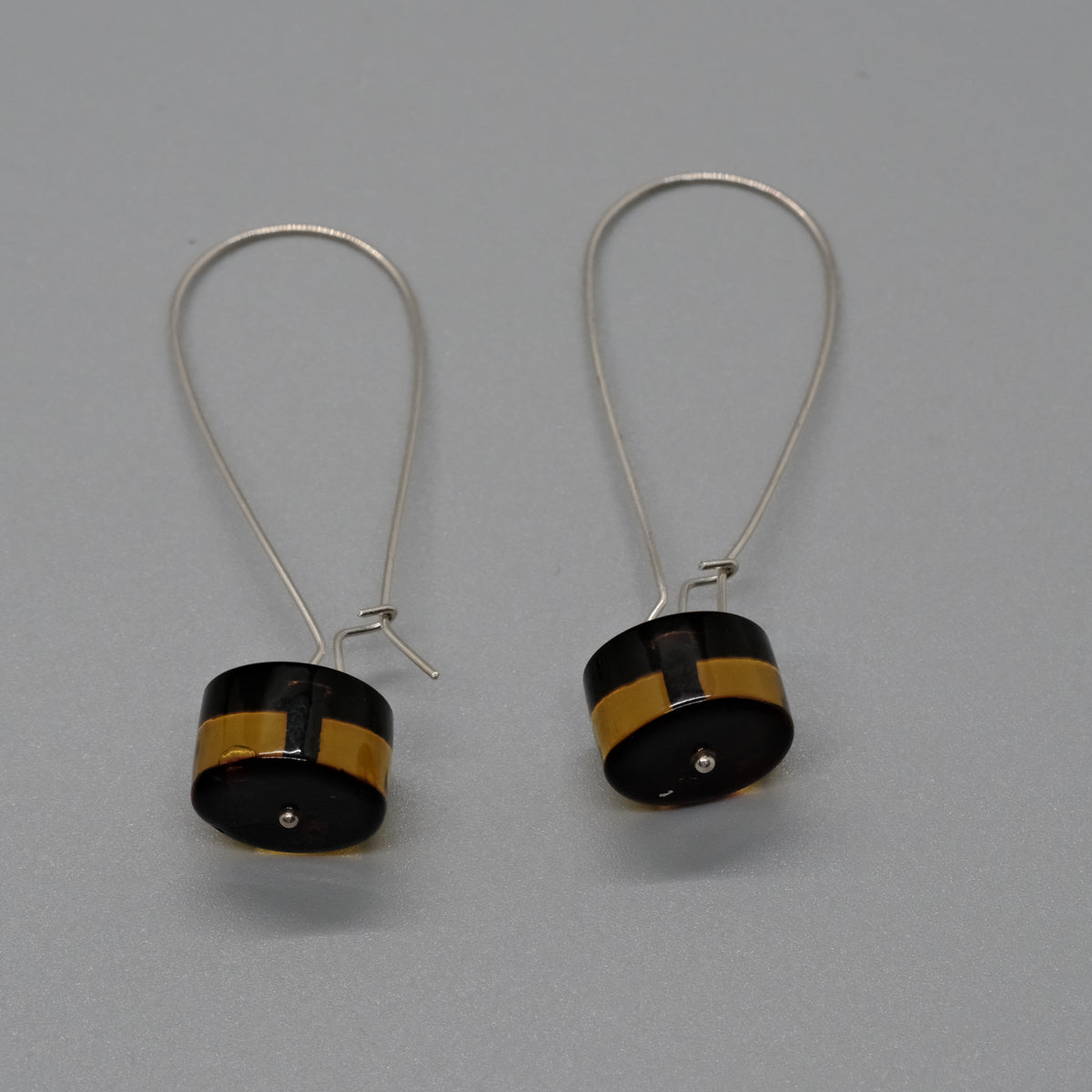 Amber Barrel Drop Earrings
