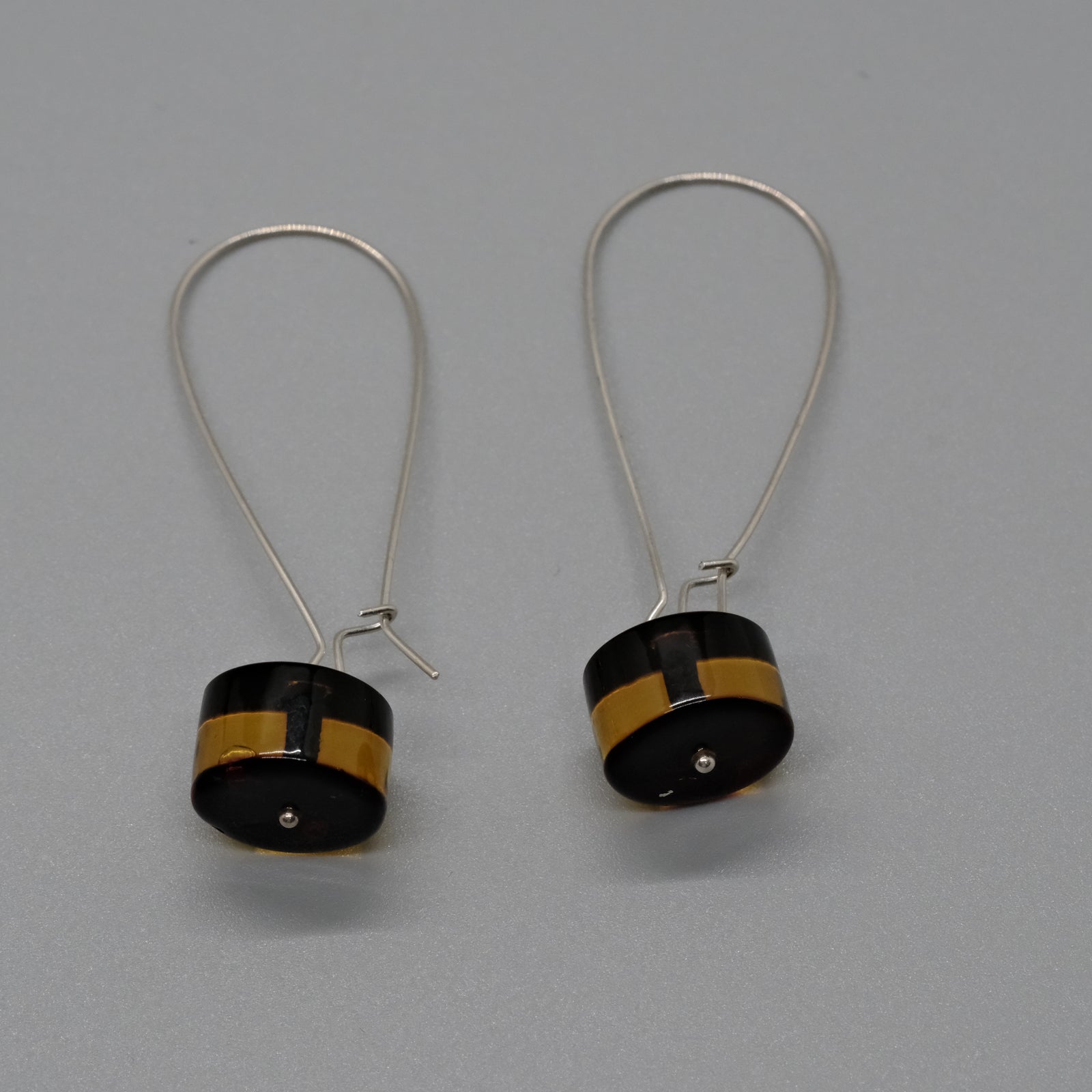 Amber Barrel Drop Earrings