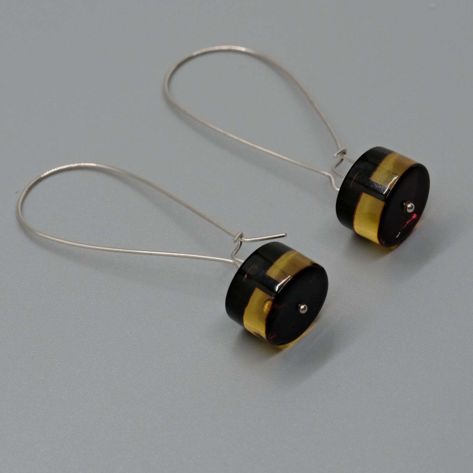 Amber Barrel Drop Earrings