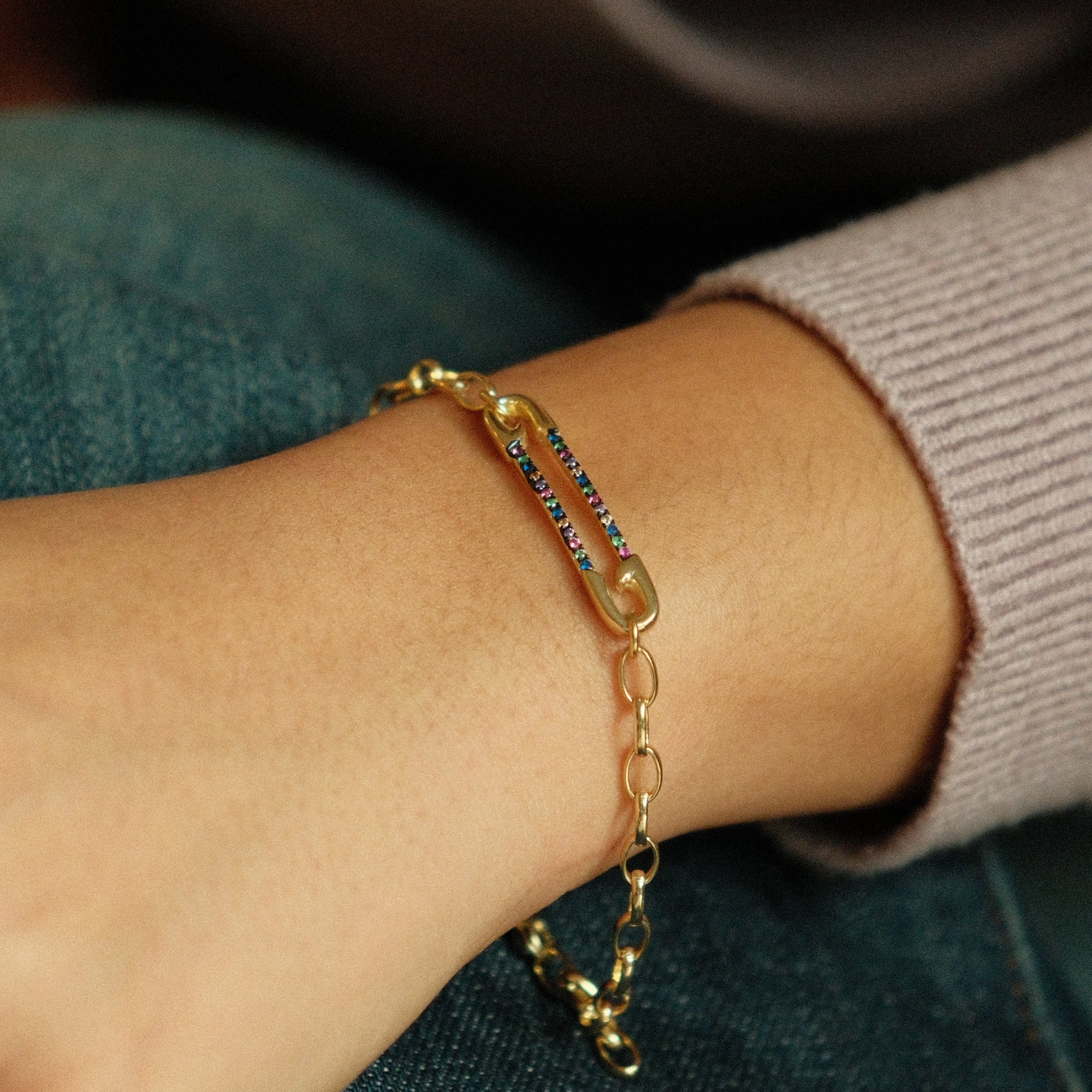 Safety pin bracelet
