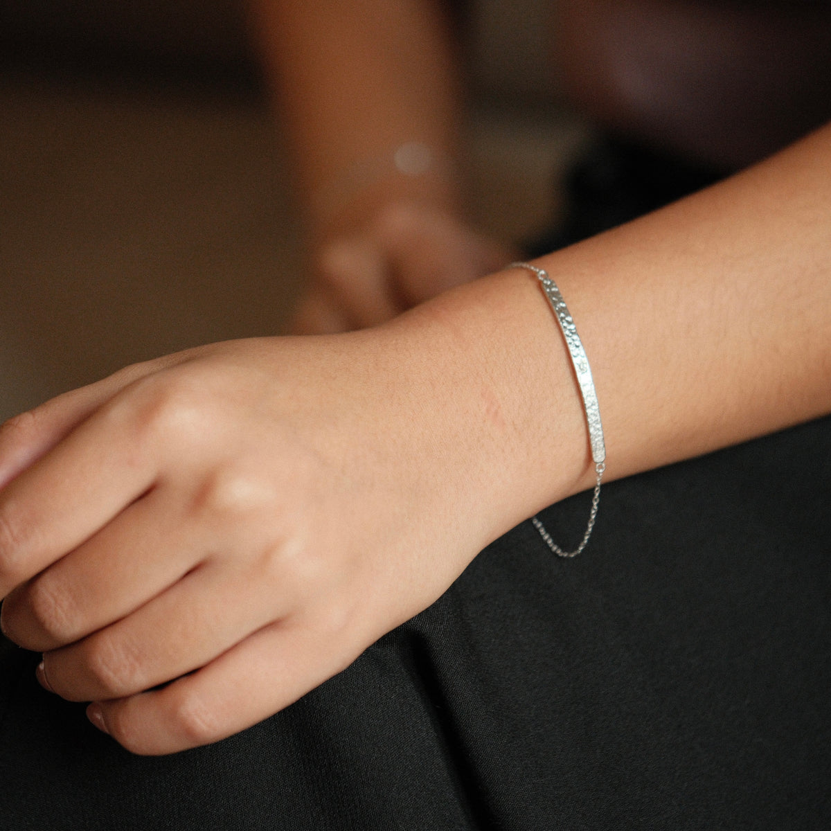 silver bar bracelet