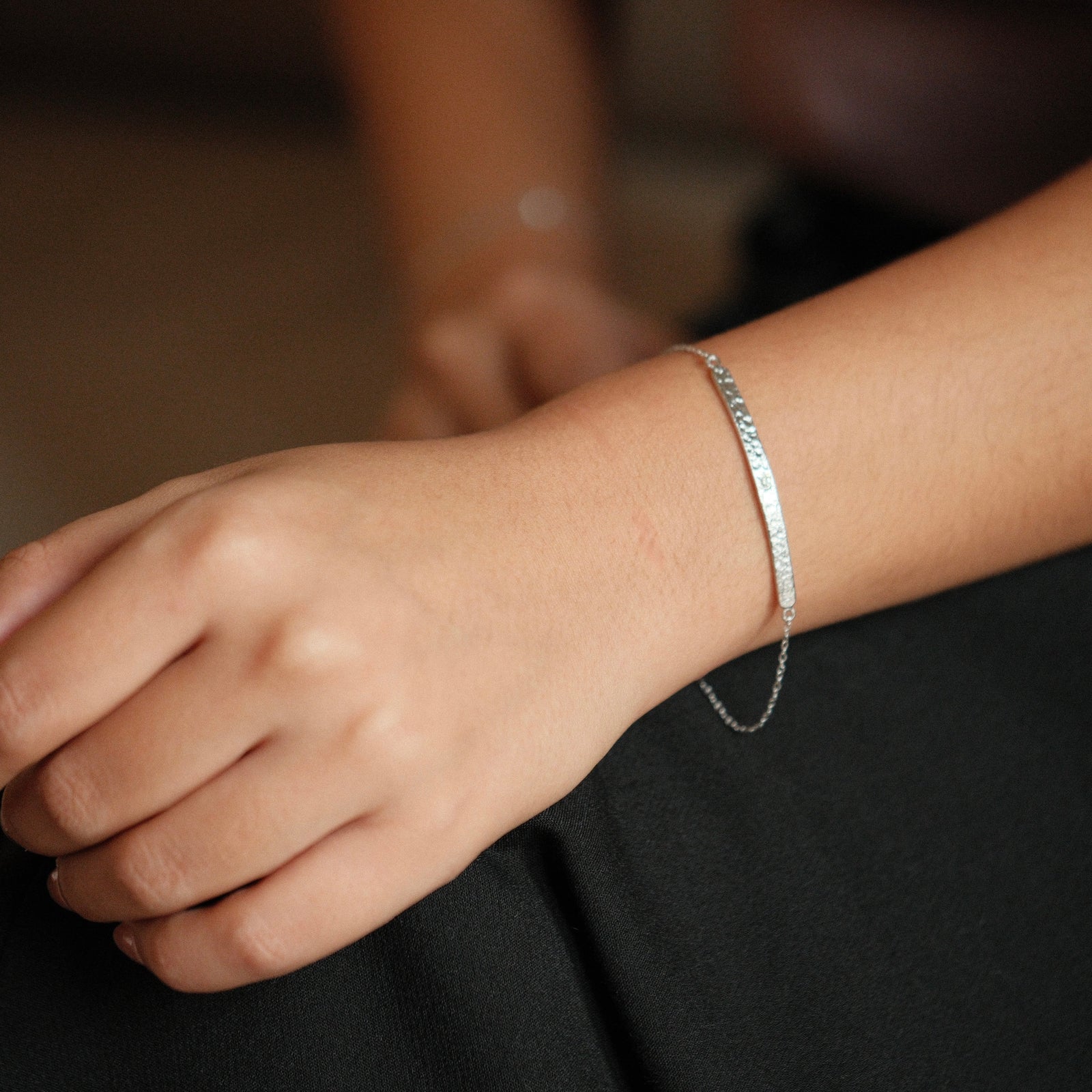 silver bar bracelet
