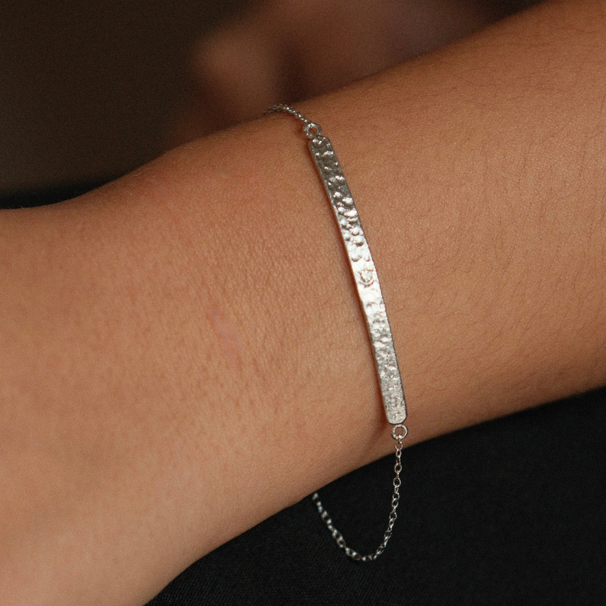 silver bar bracelet