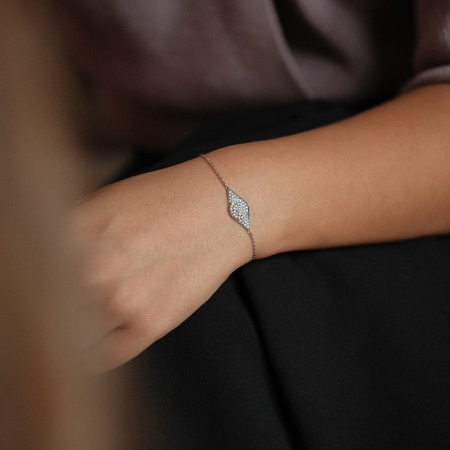 Cz evil eye bracelet