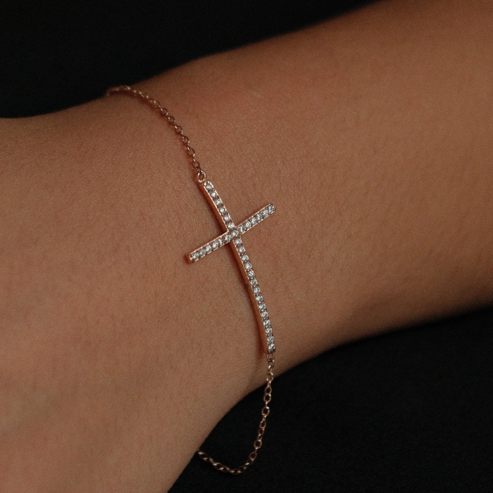 Radiant cross bracelet