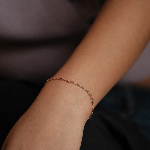 Rose petal chain bracelet