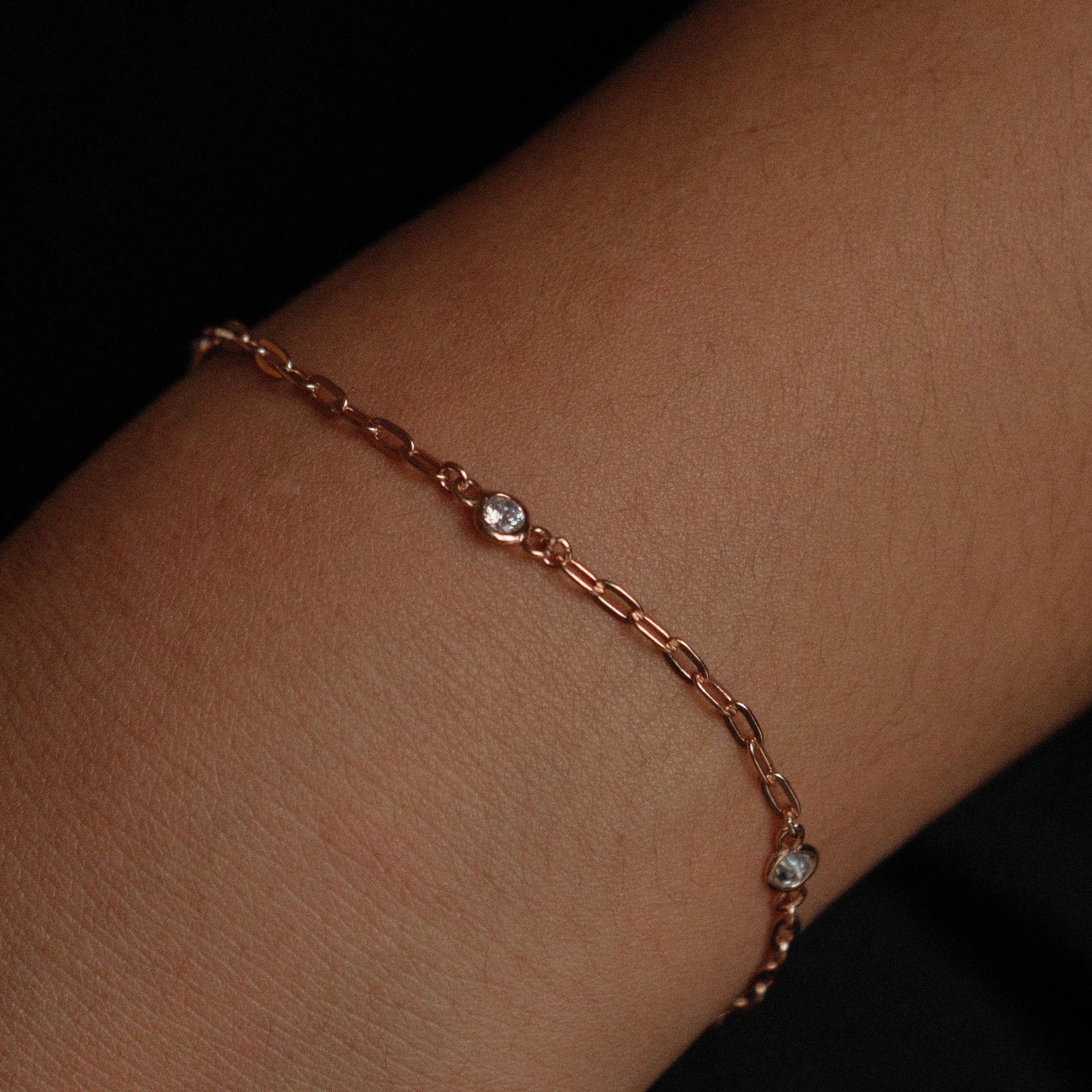 Rose petal chain bracelet
