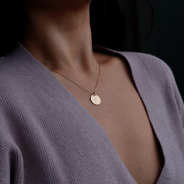 initial charm necklace-Lg