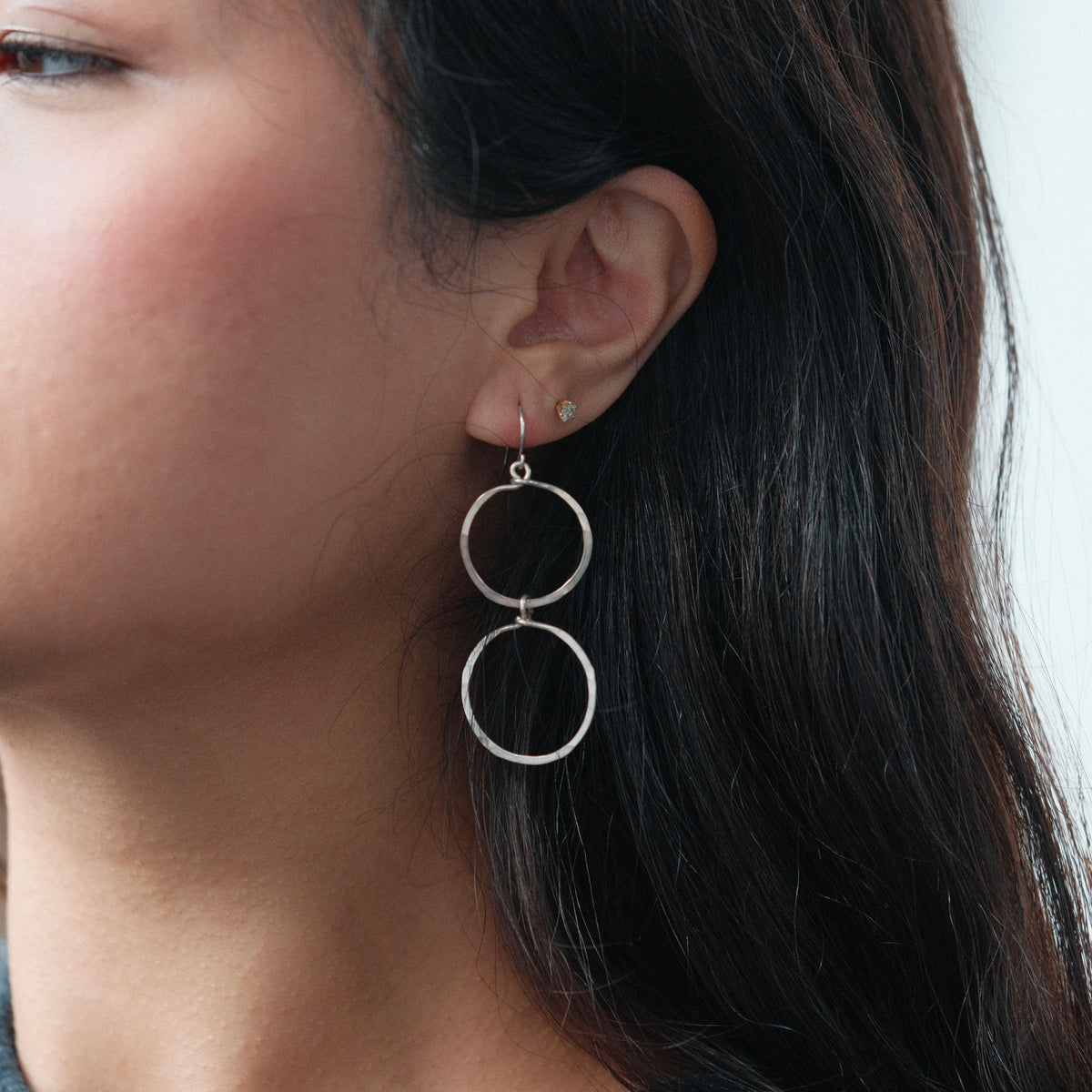 double circle earrings