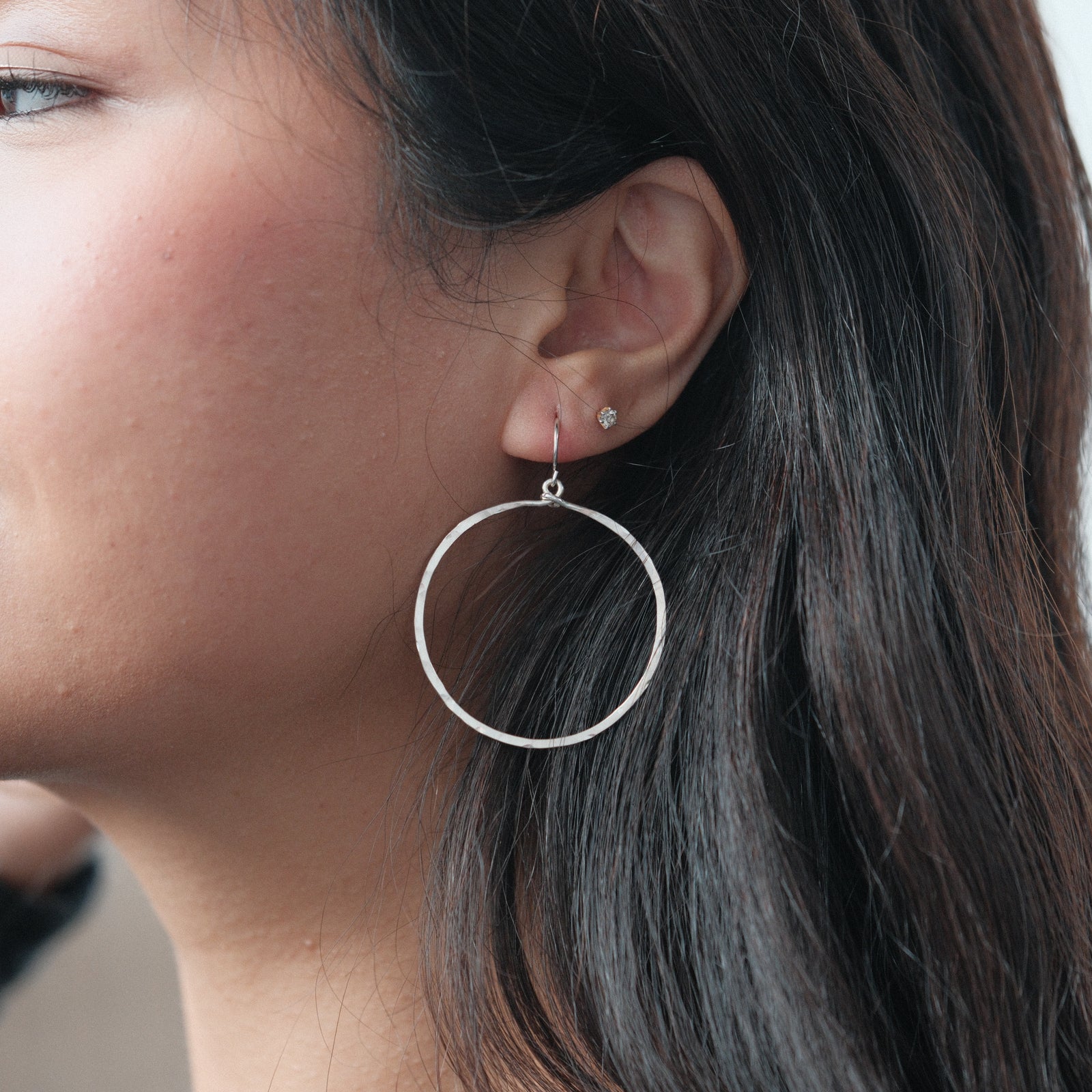 Hammered Circle Earrings