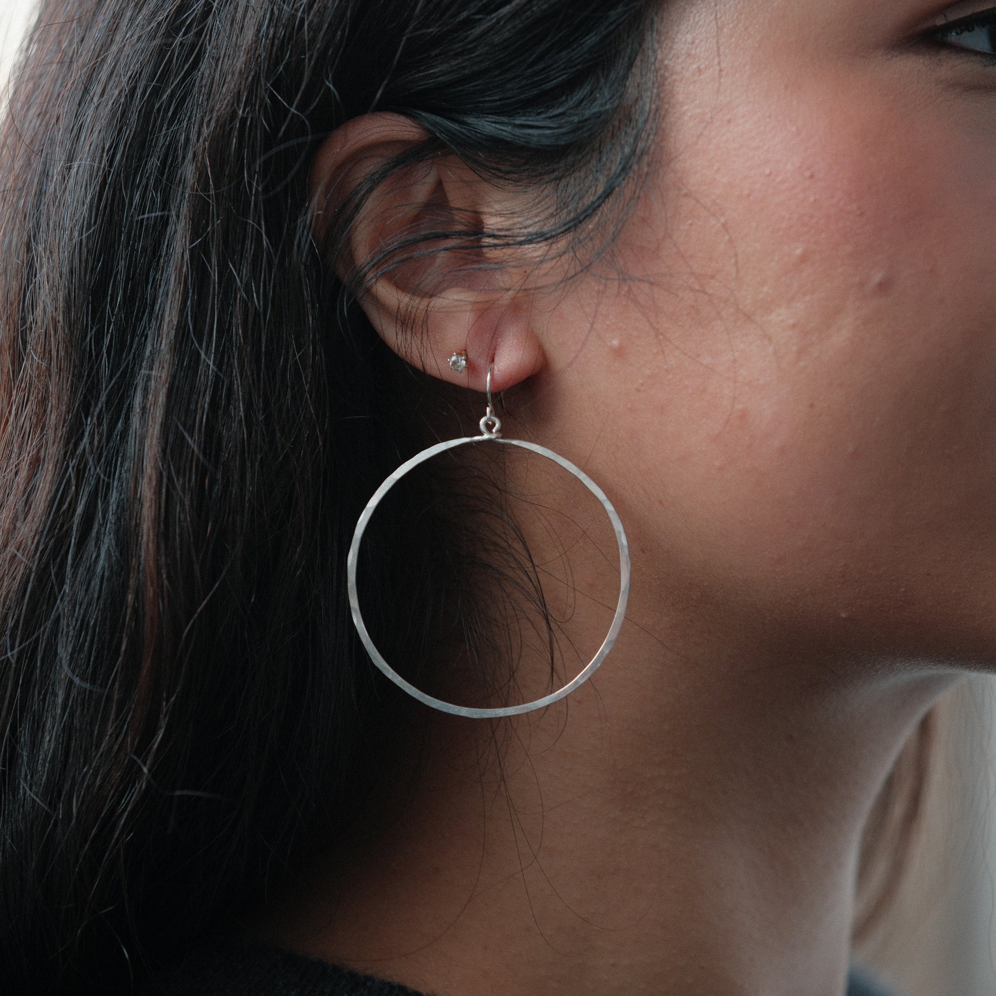 Hammered Circle Earrings