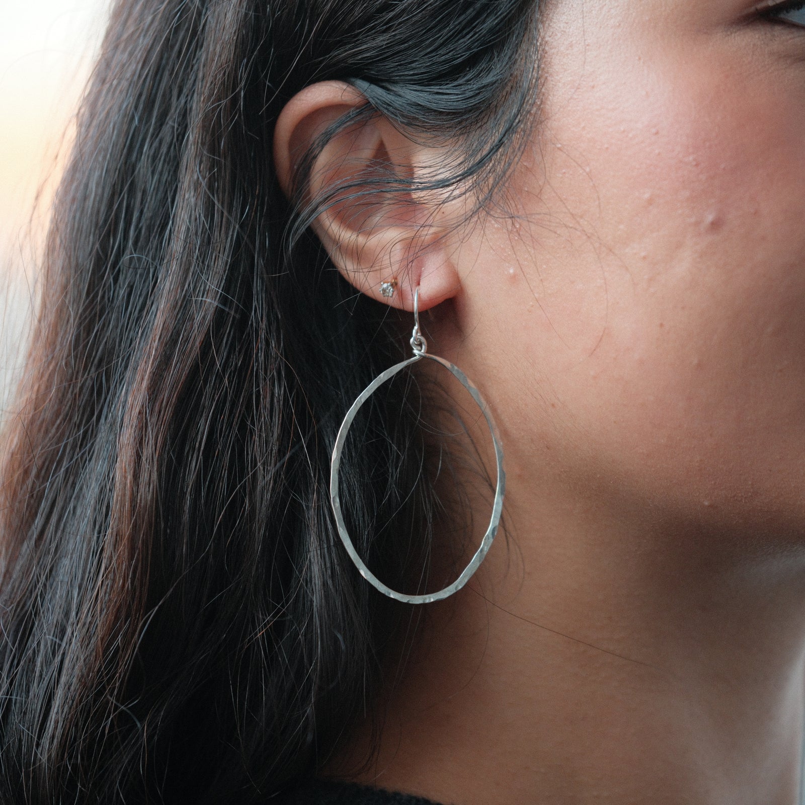 Hammered Full Tear Earrings