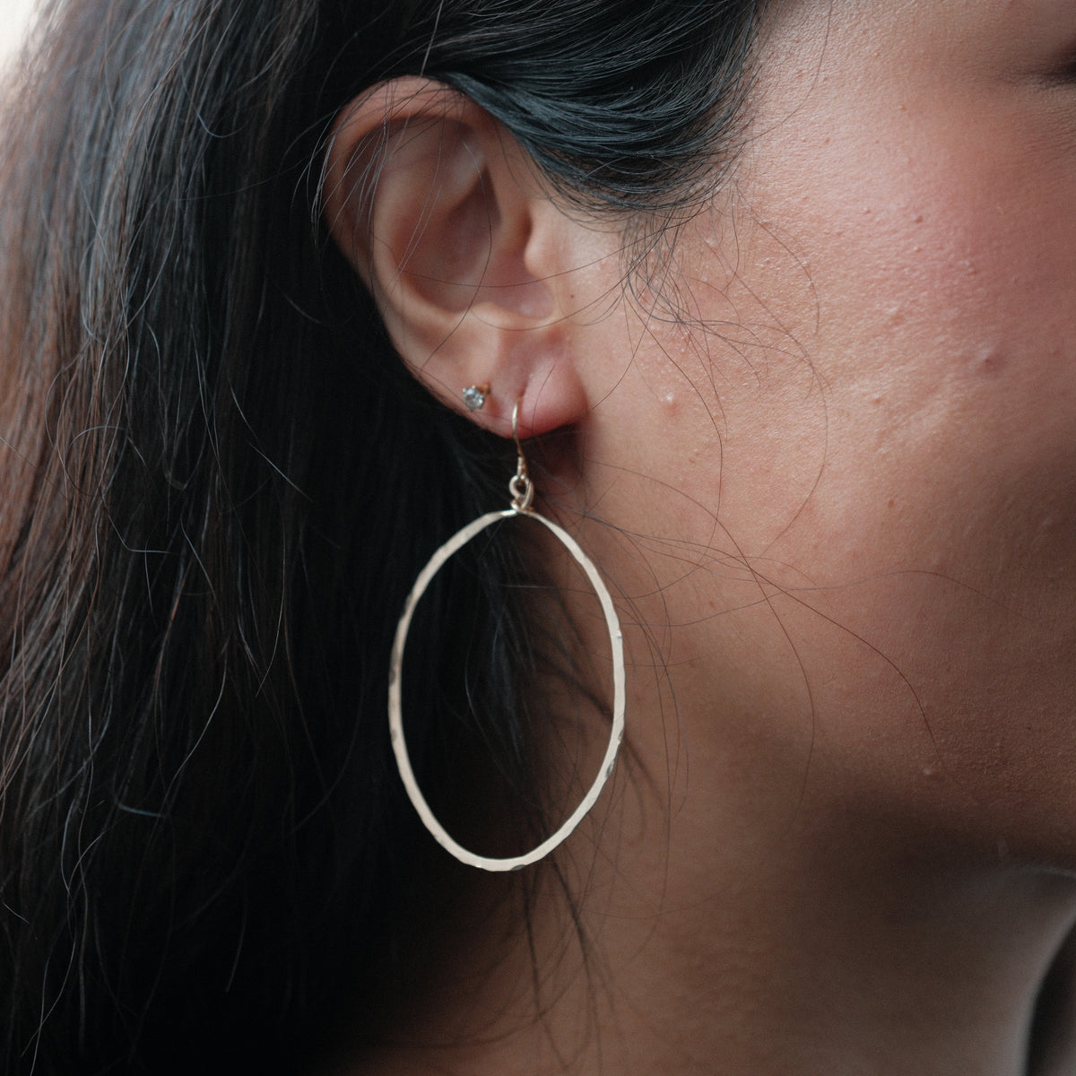 Hammered Full Tear Earrings