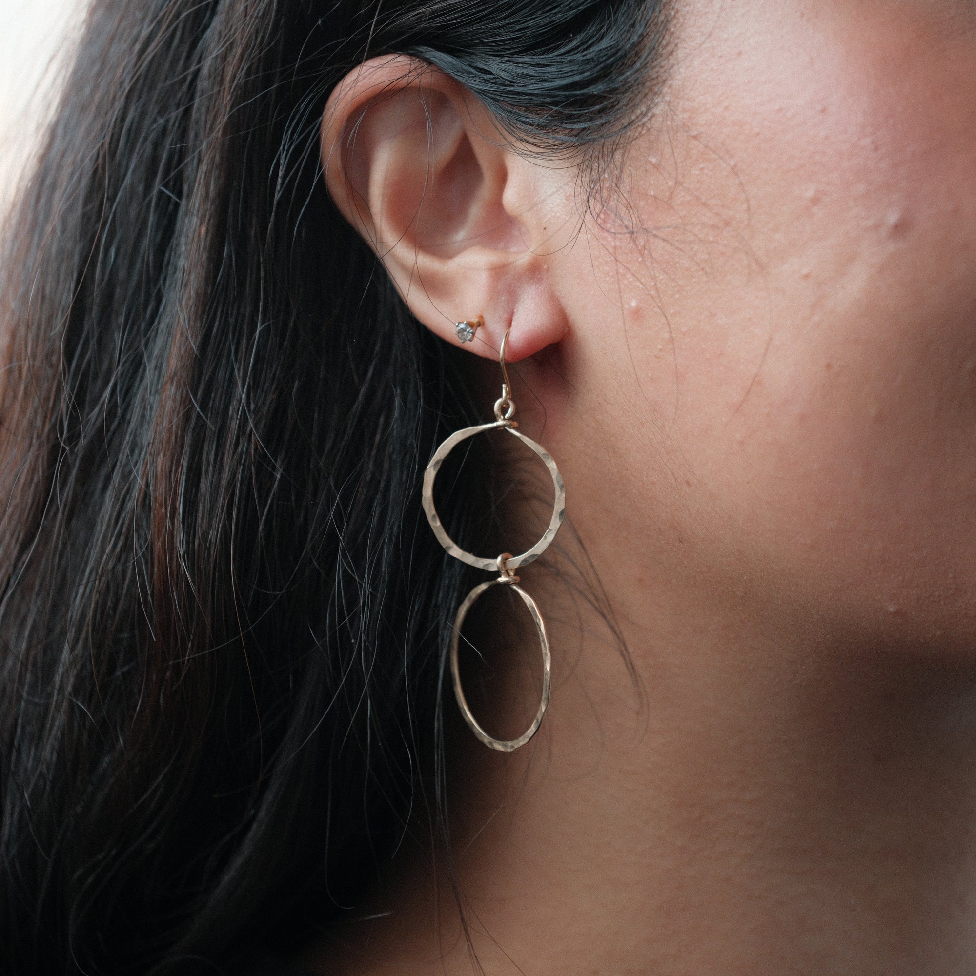 double circle earrings