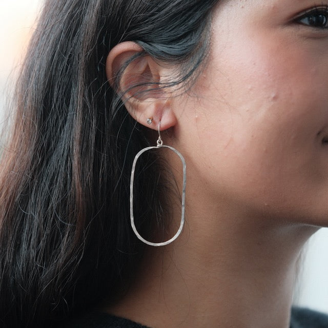 Hammered Oval Earrings