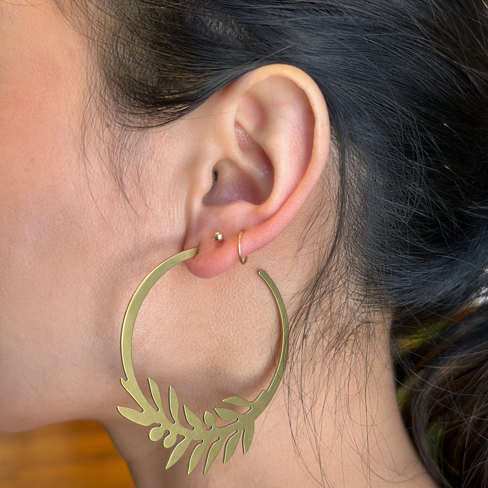 Big olive branch hoop