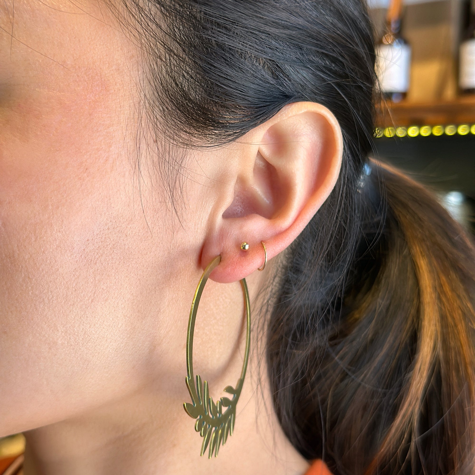 Big olive branch hoop