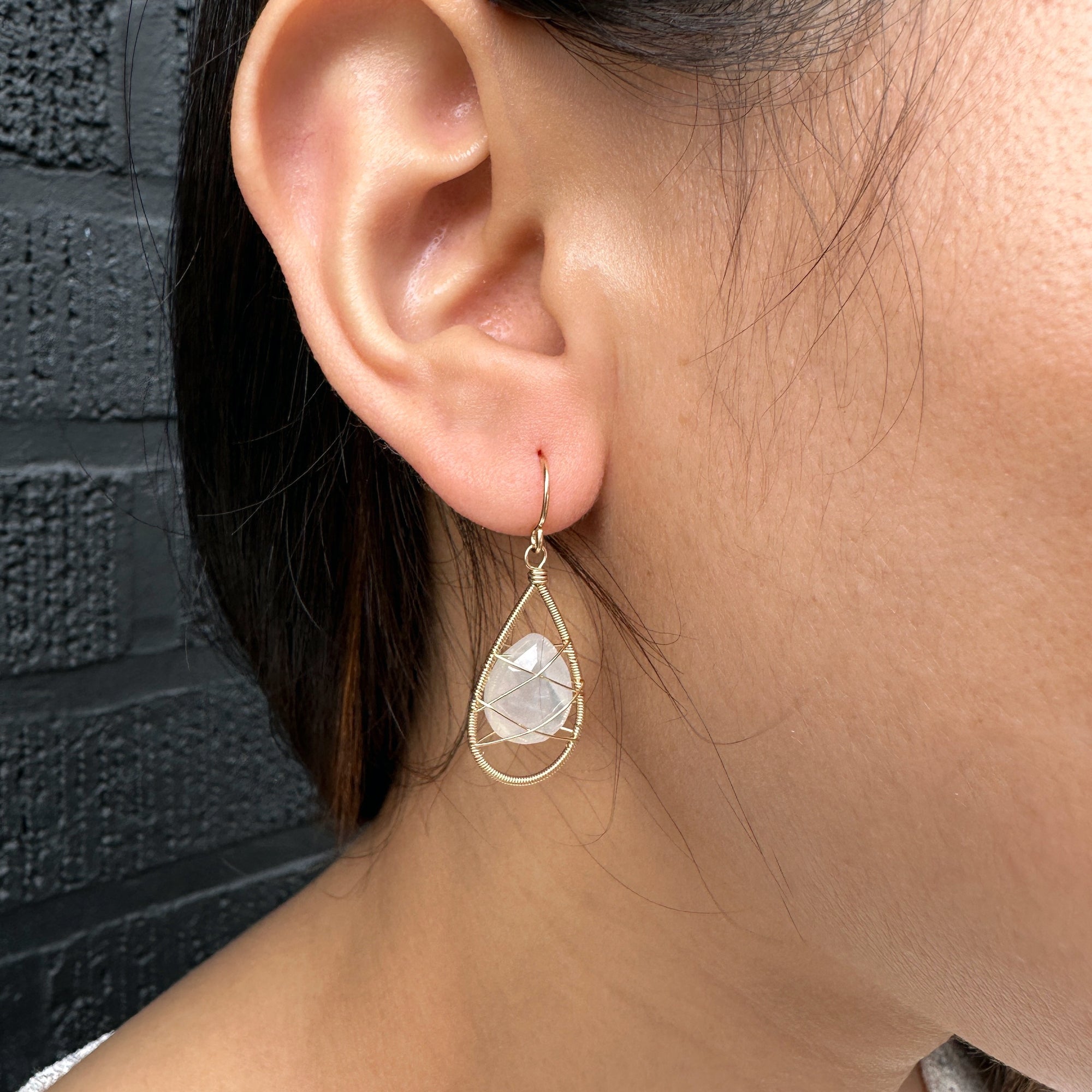 Lina - Wrapped Moonstone earrings