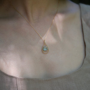 Lina - Wrapped Blue Topaz necklace