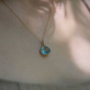 Lina - Blue Topaz drop necklace