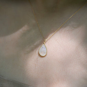 Lina - Moonstone drop necklace