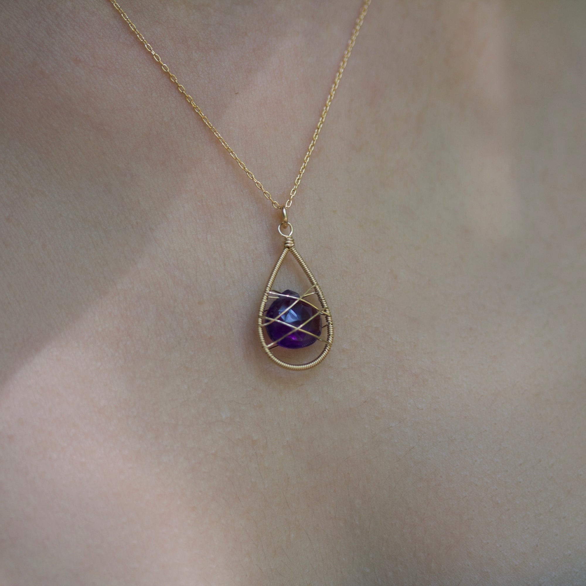 Lina - Wrapped Amethyst necklace