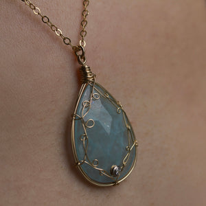 Misha - Aquamarine and Topaz necklace