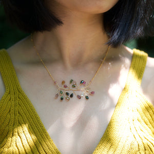 Lina - Multi Tourmaline branch necklace