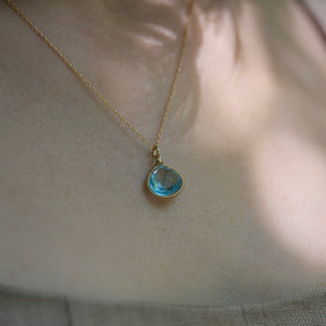 Lina - Blue Topaz drop necklace