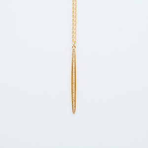 NSC - Smooth Vertical Bar Necklace in Gold Plated