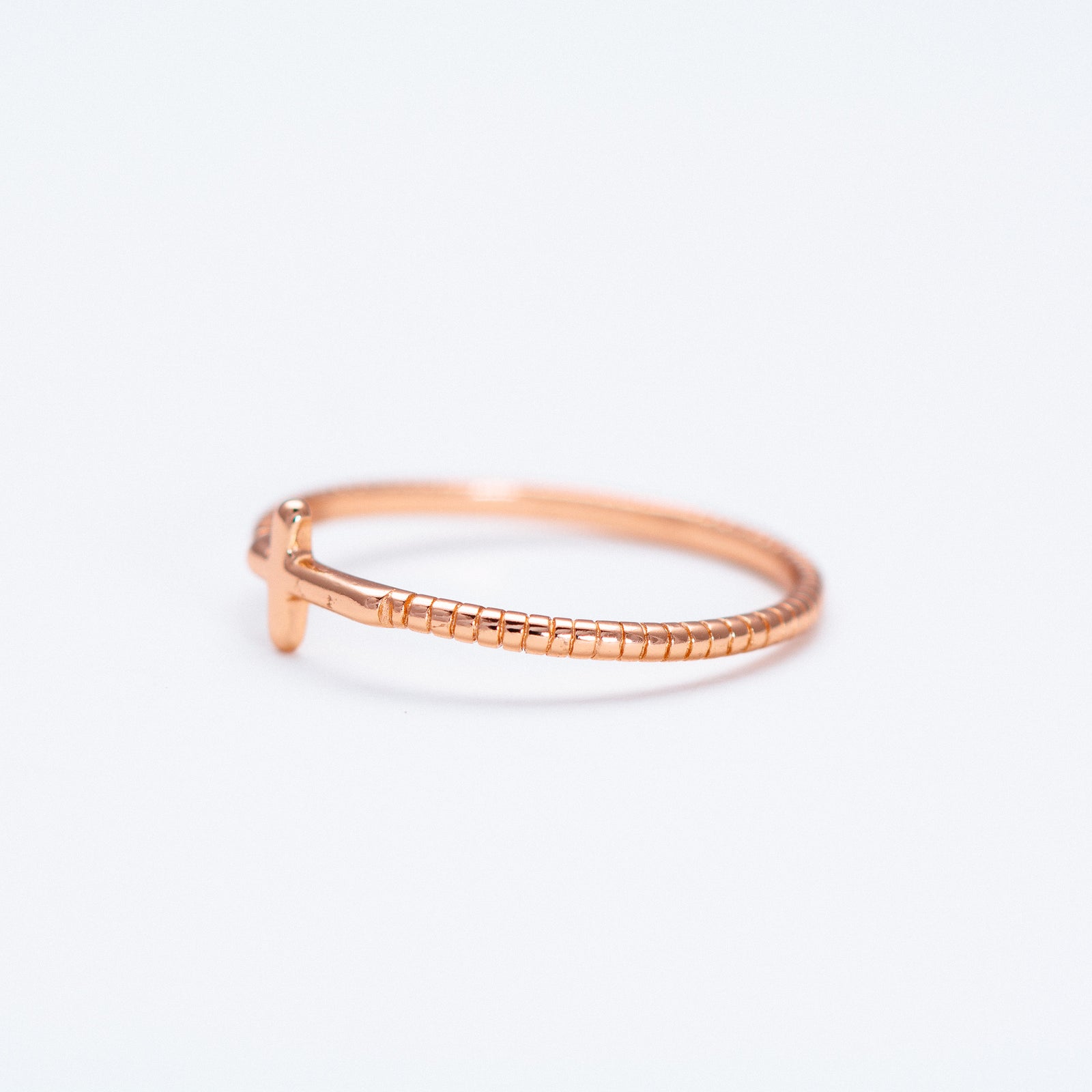 Plain Sideway Cross Ring