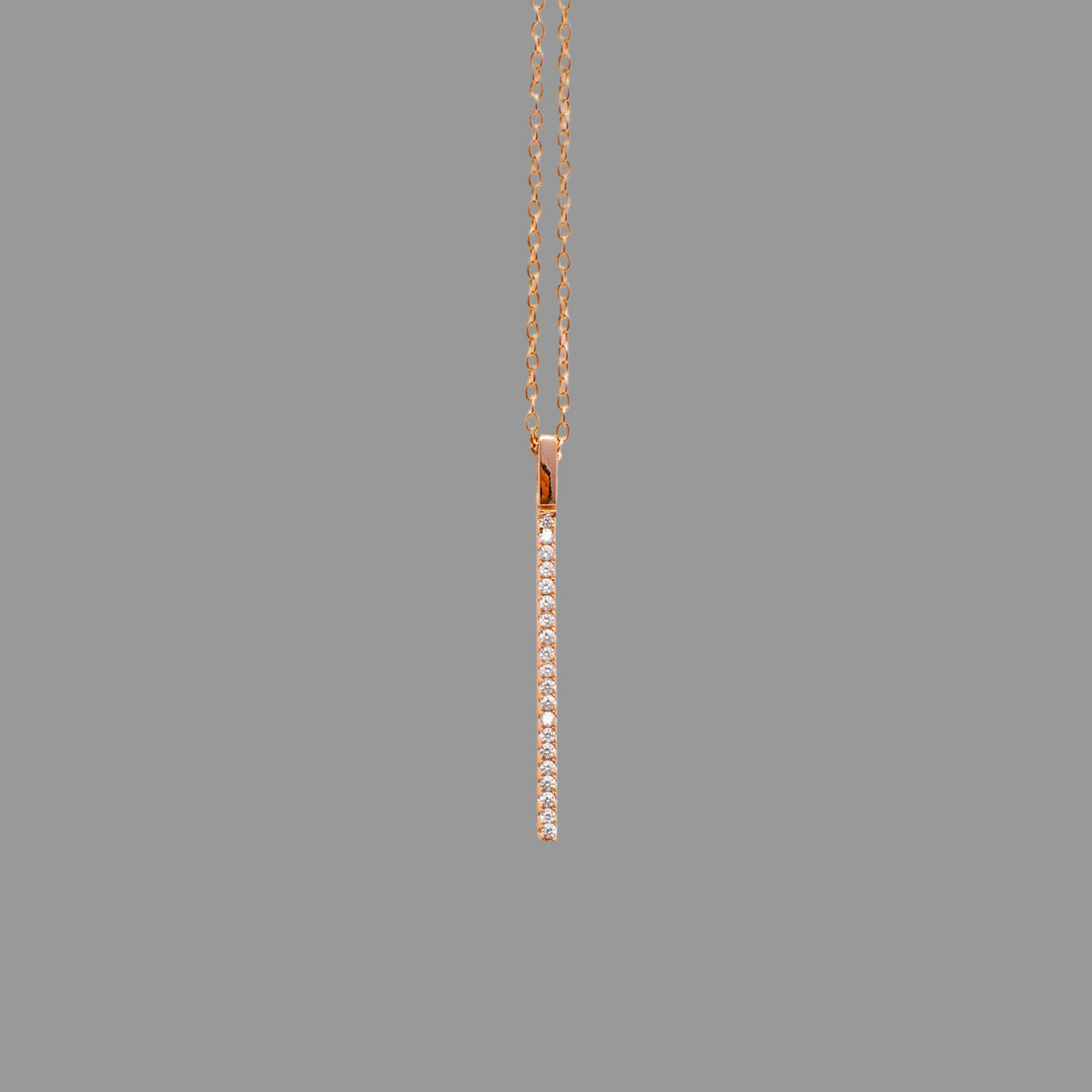 Vertical CZ Bar Necklace