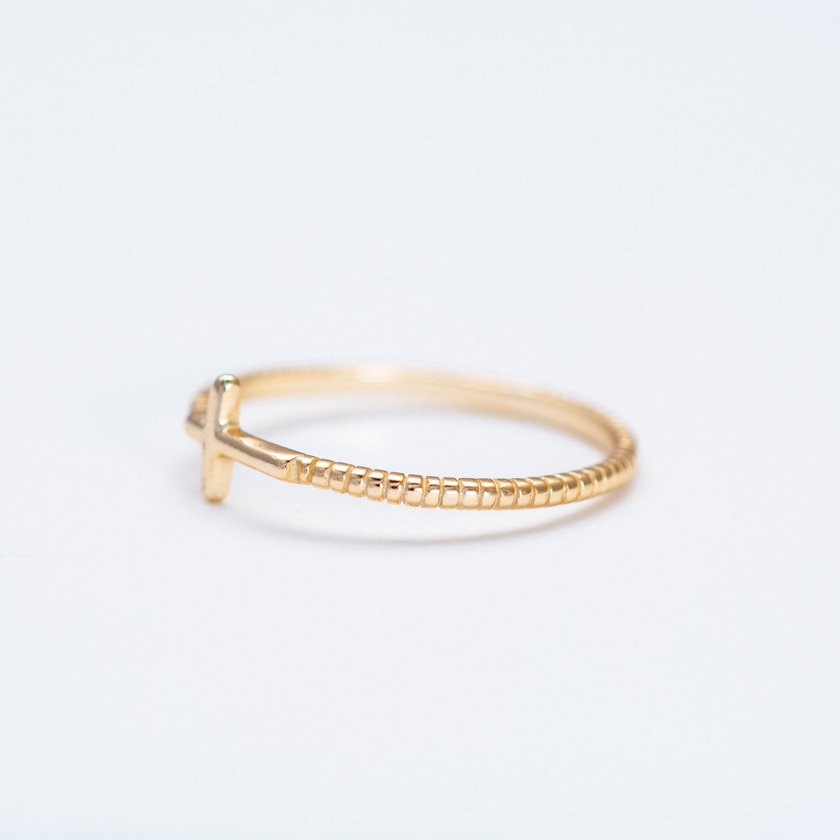 Plain Sideway Cross Ring