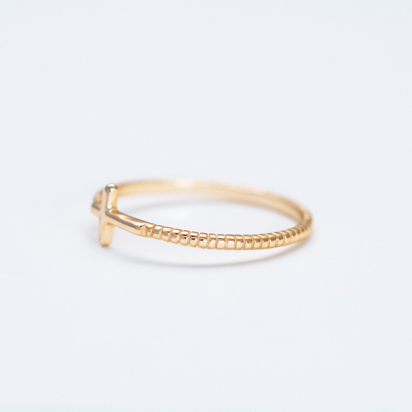 Plain Sideway Cross Ring