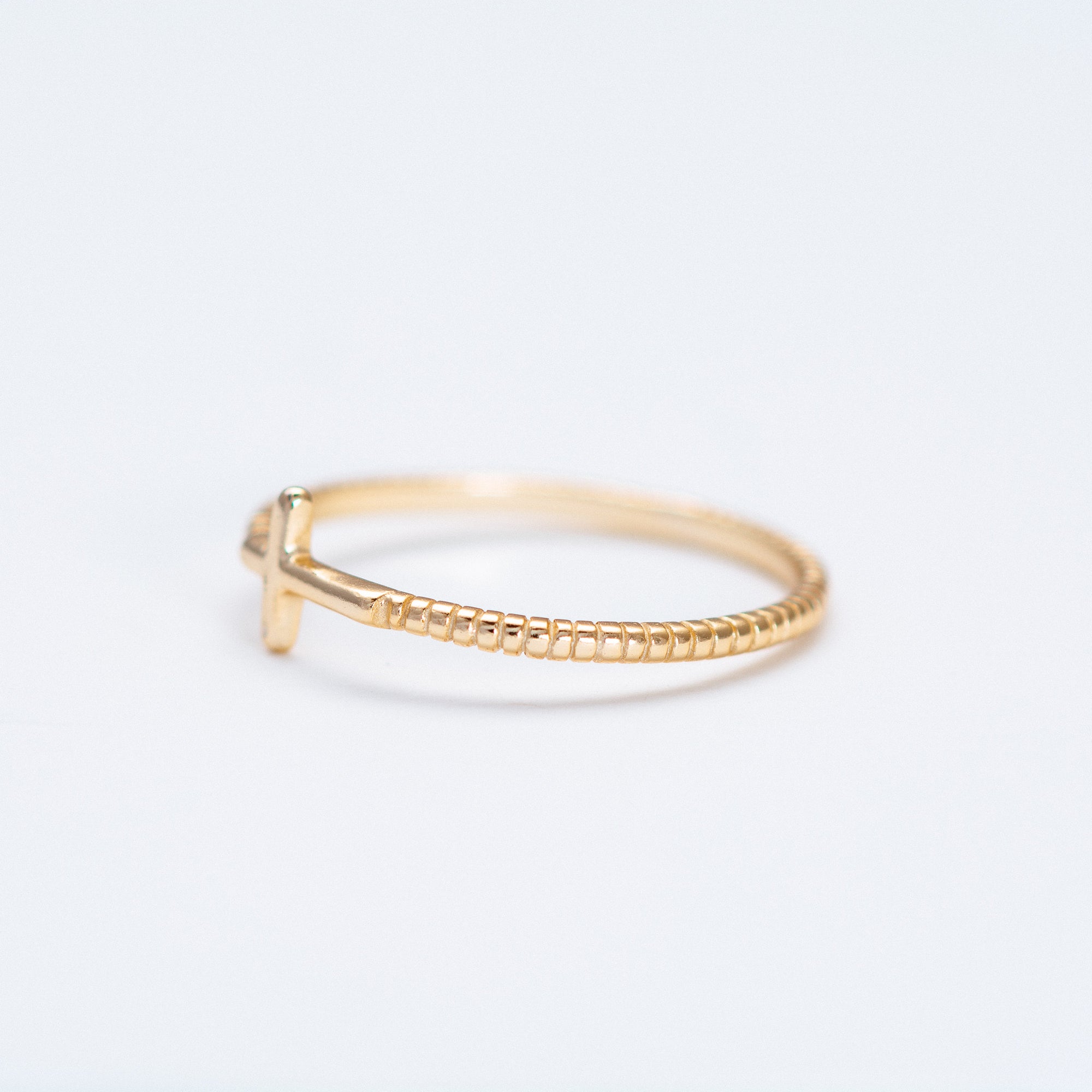 Plain Sideway Cross Ring
