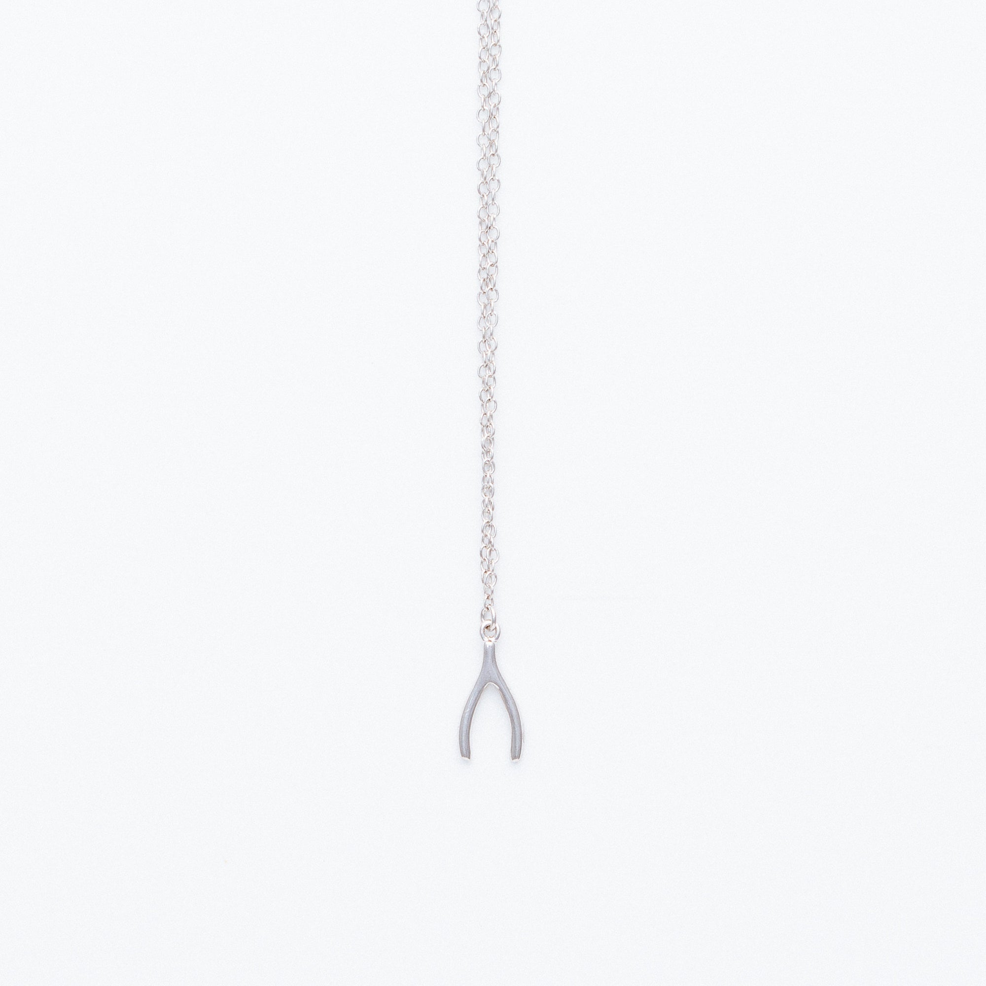 NSC - Mini Plain Wishbone Necklace in Sterling Silver