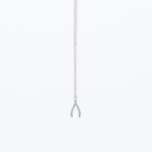 NSC - Mini Plain Wishbone Necklace in Sterling Silver