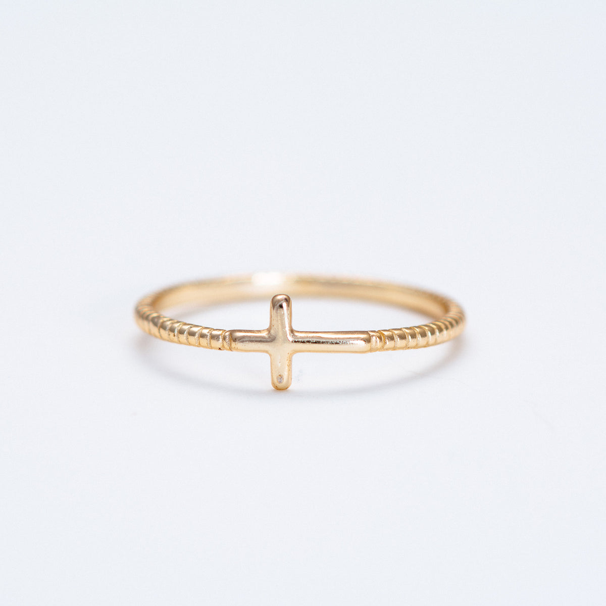 Plain Sideway Cross Ring