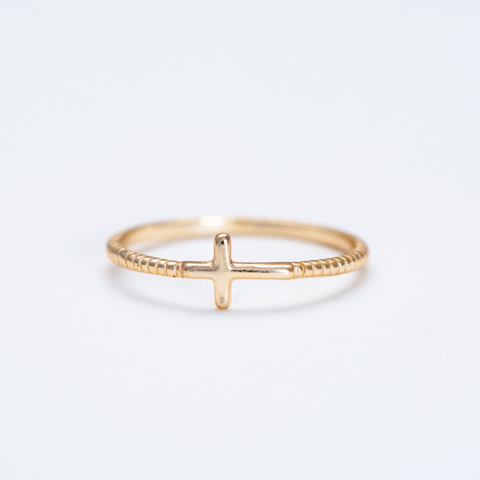 Plain Sideway Cross Ring