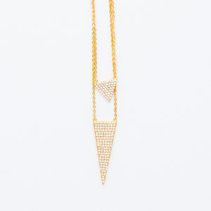 NSC - Double Pave Triangle Necklace