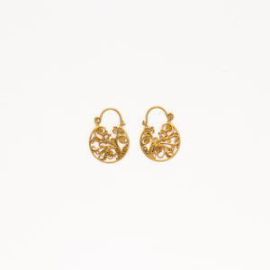 Dream Mullick - Small Flowering Vine Basket Earrings